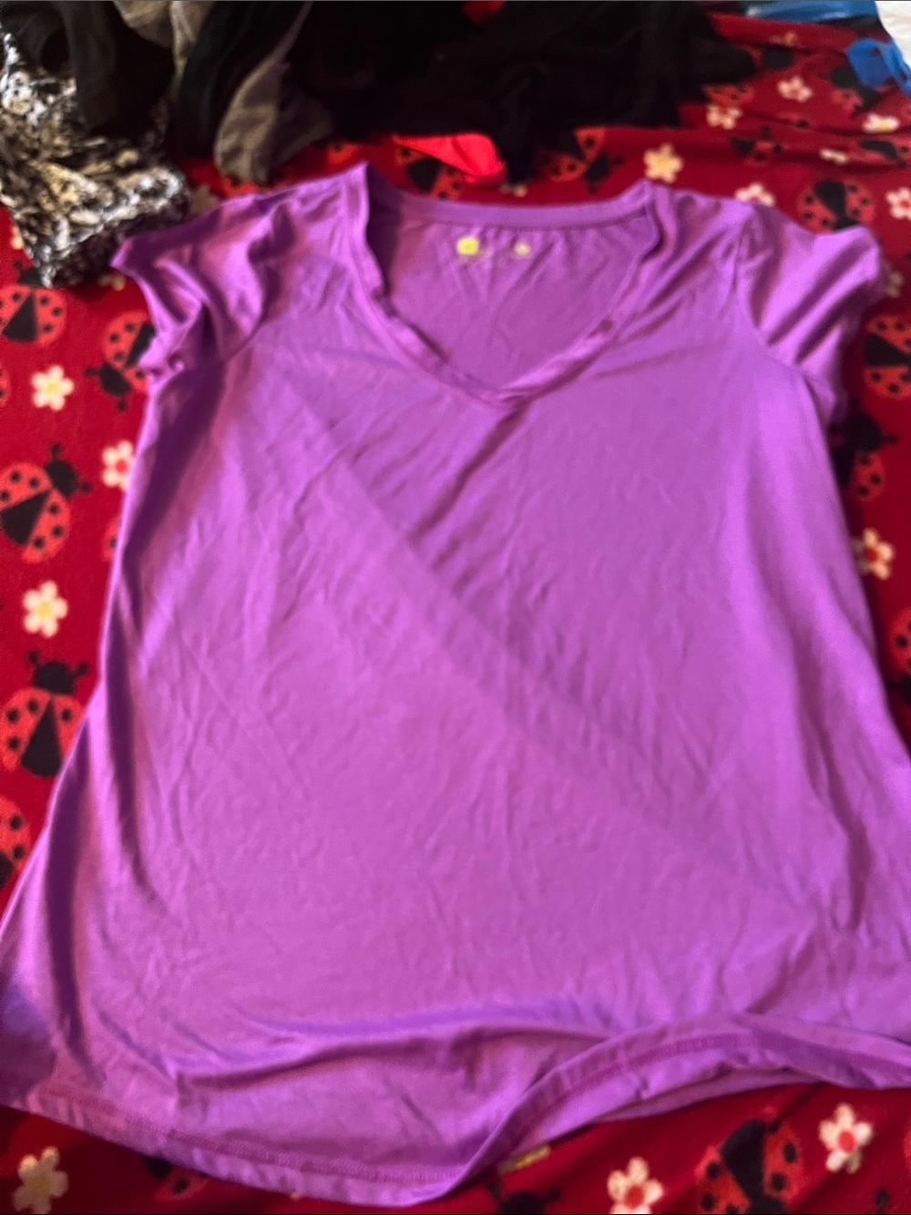 Xersion Lavender V-Neck Short Sleeve Tee
